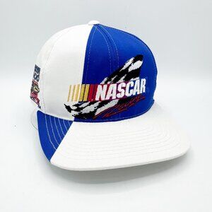 VINTAGE 1996 NASCAR Racing Brickyard 400 CFS Blue White Snapback Hat Embroidered